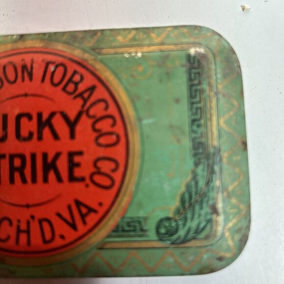 Vintage 1920s Lucky Strike Cigarette Tin Box R A Patterson Tobacco Co - Picture 11 of 16